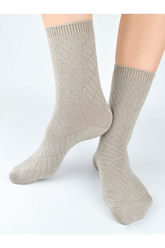 Skarpety damskie z wełną SW028 wz.02 beżowe Noviti