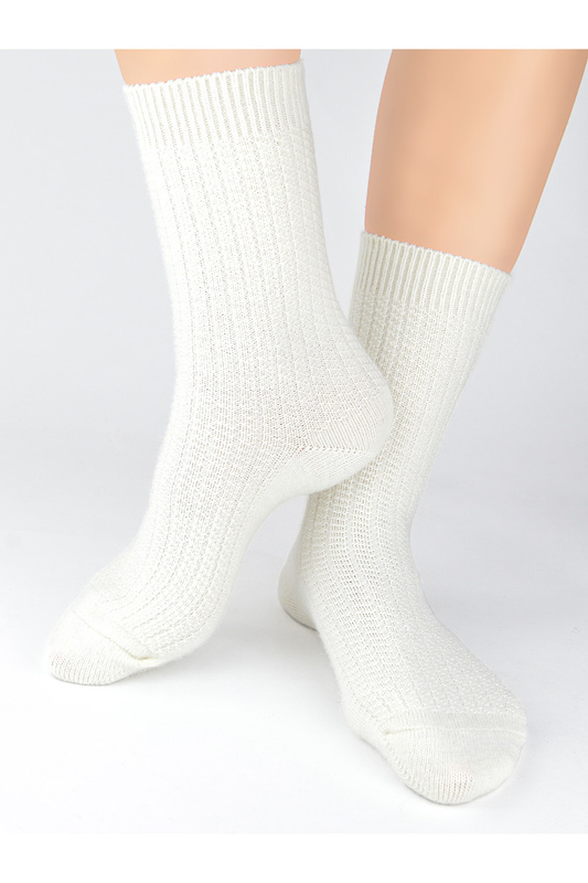 Skarpety damskie z wełną SW027 wz.04 ecru Noviti