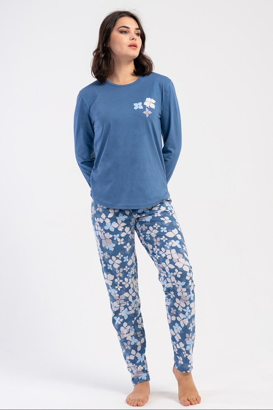 Piżama damska długi rękaw, długie spodnie 5033461247 Vienetta