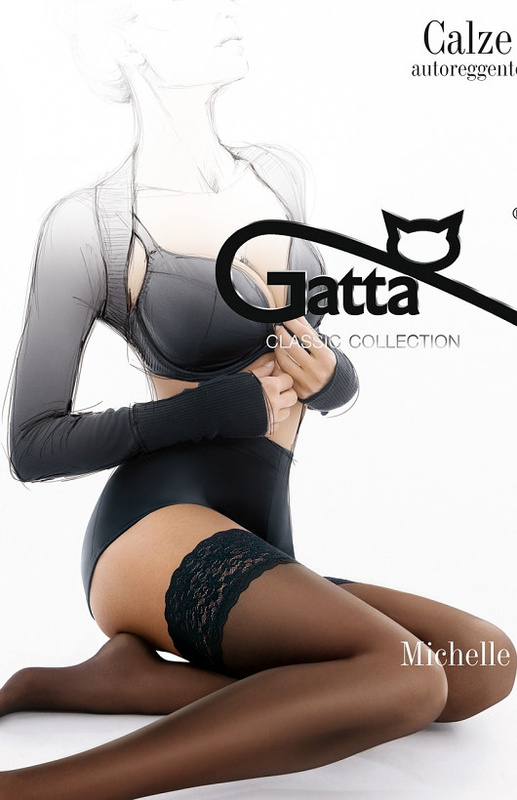 MICHELLE - Pończochy samonośne  w.01 Gatta - off white