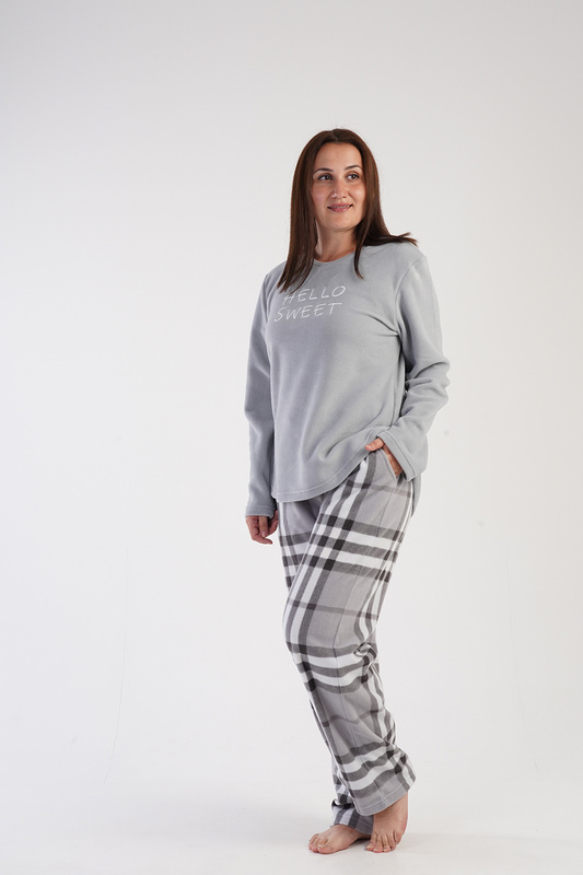 Piżama damska długi rękaw, długie spodnie PLUS SIZE 3030350188 Vienetta