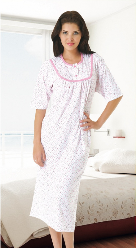 Koszula nocna kr. rękaw Aydogan - fioletowy