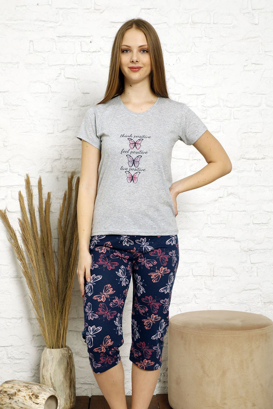 Piżama damska krótki rękaw, 3/4 spodnie LAP-Y13301 La Penna