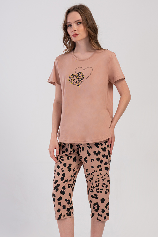 Piżama damska krótki rękaw, 3/4 spodnie PLUS SIZE 4080091661 Vienetta