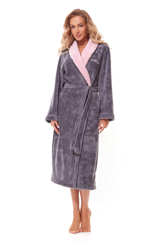 Szlafrok damski długi 2314 DUO onyx L&L