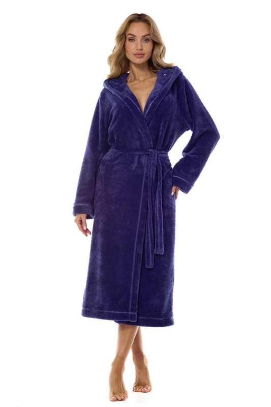 Szlafrok damski długi 2412 NIGHT navy L&L