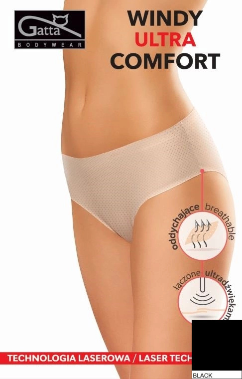 Figi damskie Bikini Ultra Comfort Windy Gatta - czarny