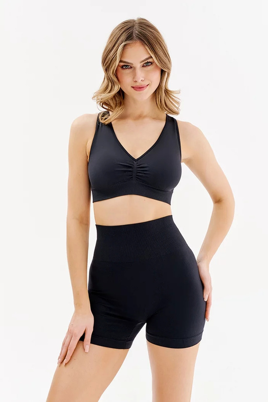 Szorty- spodenki damskie bezszwowe SHORT SHAPE czarny Gabriella