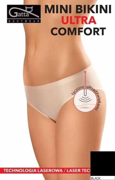 Figi damskie Mini Bikini Ultra Comfort Gatta - czarny