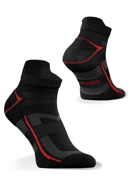 Skarpetki damskie frota SKB07 czarno-czerwony Sesto Senso