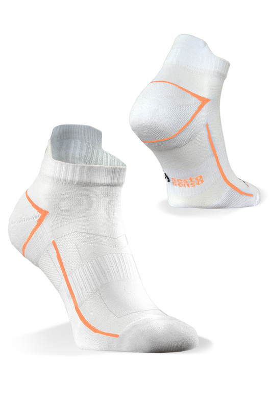 Skarpetki damskie frota SKB10 biały-pomarańcz Sesto Senso