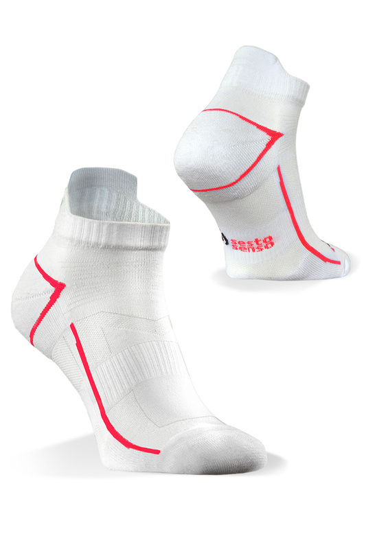 Skarpetki damskie frota SKB10 biały-czerwony Sesto Senso