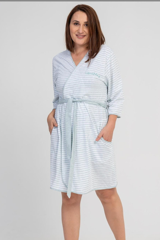 Szlafrok damski 3/4 rękaw 1061230000 zielony Vienetta