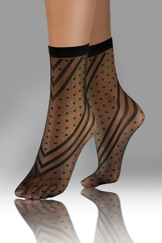 Skarpetki damskie cienkie wzorzyste wz.03 Sesto Senso