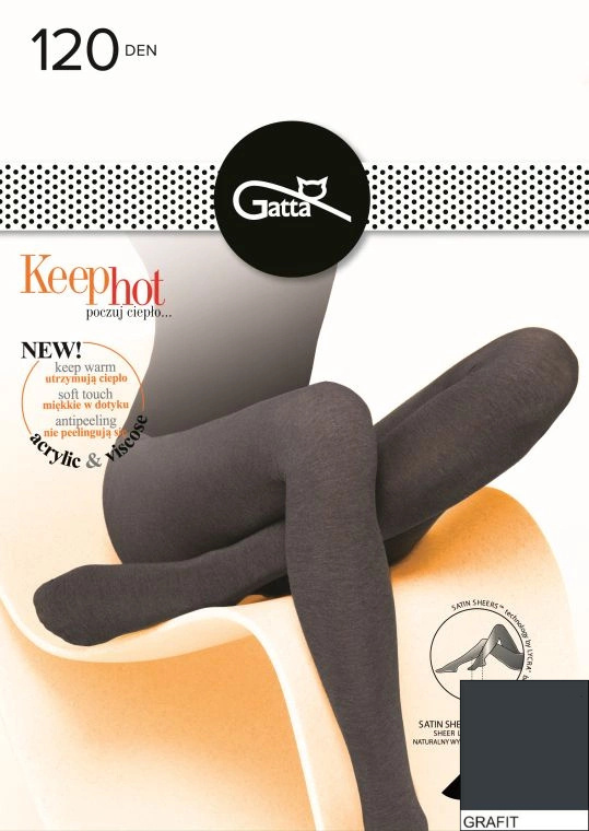 KEEP HOT  Rajstopy damskie 3D Gatta - grafit