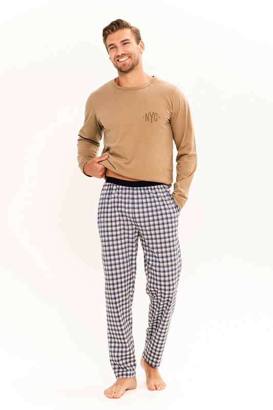Piżama męska długi rękaw, długie spodnie Rob 3298 A/W 24-25 Taro