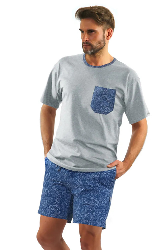 Piżama męska krótki rękaw, szorty 2693/01 Sesto-Senso