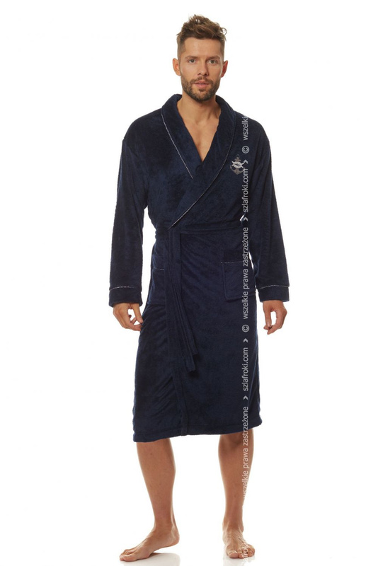 Szlafrok męski 2114 MARINE granat L&L