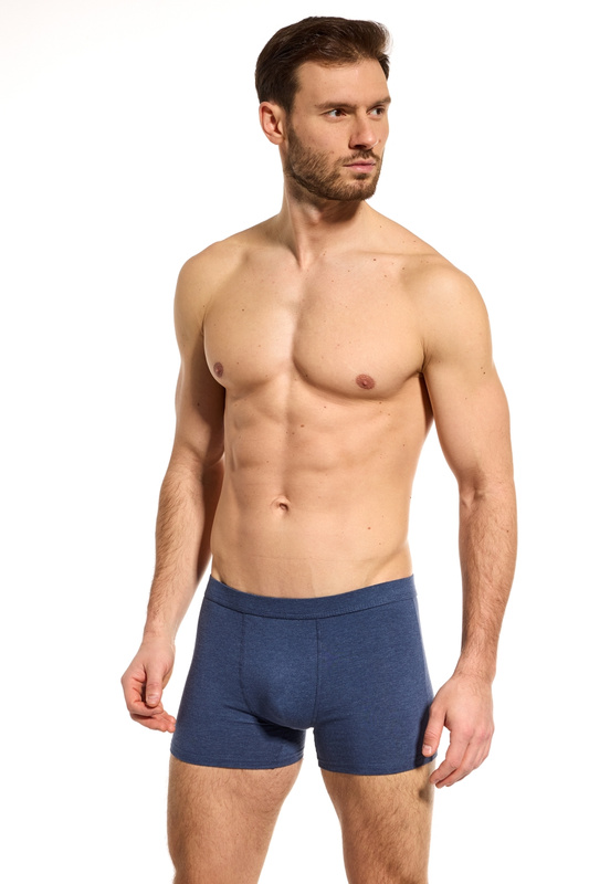 Bokserki męskie gładkie BB007 guma wewnętrzna jeans Noviti