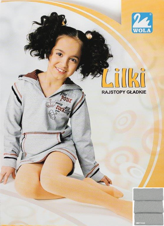 LILKI rajstopy dziecięce cienkie, gładkie 38004 Wola - szary G39