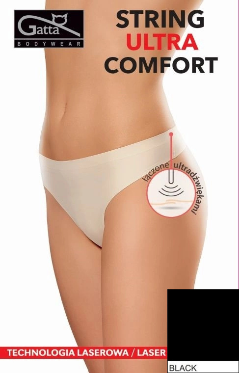 Stringi damskie Ultra Comfort Gatta - czarny