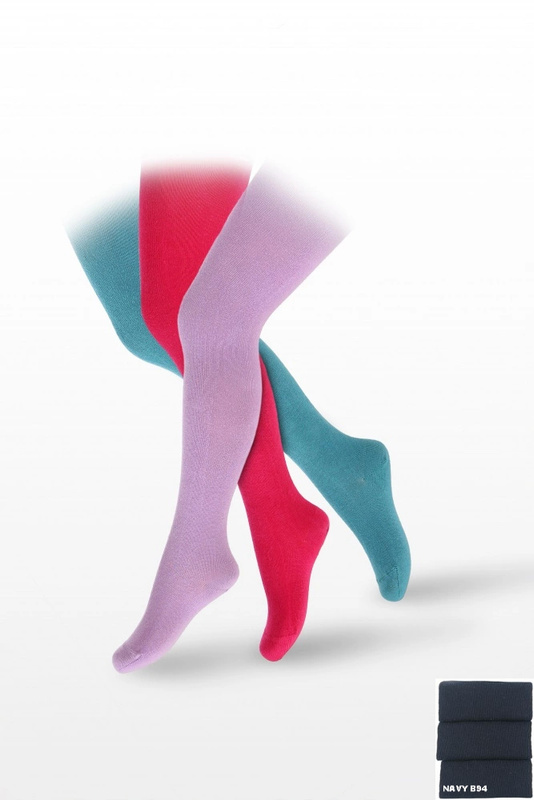 Rajstopy dziecięce gładkie 92-122 W2800007 Wola - navy B94