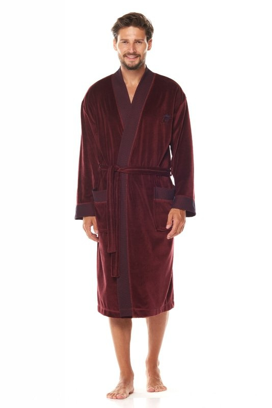 Szlafrok męski 2050 ROYAL bordo L&L