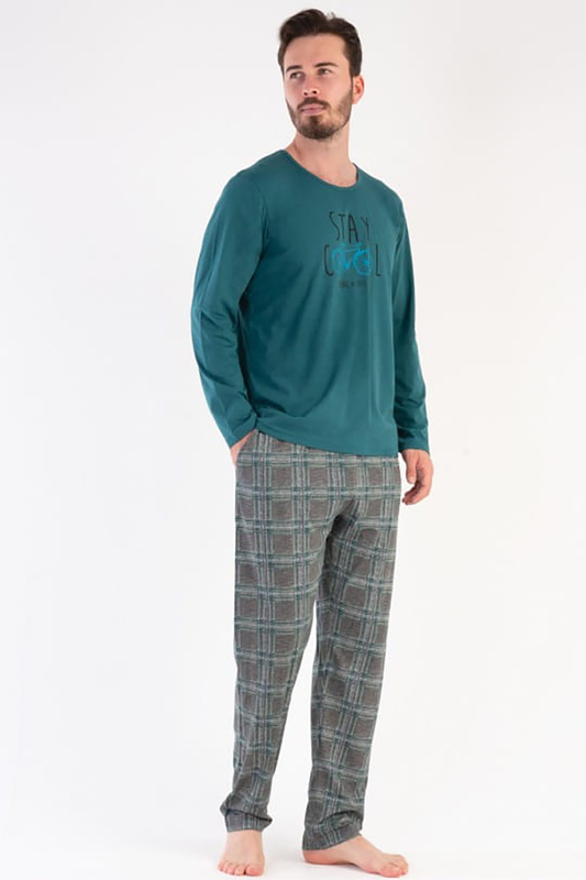 Piżama męska długi rękaw, długie spodnie 3041445849 Vienetta