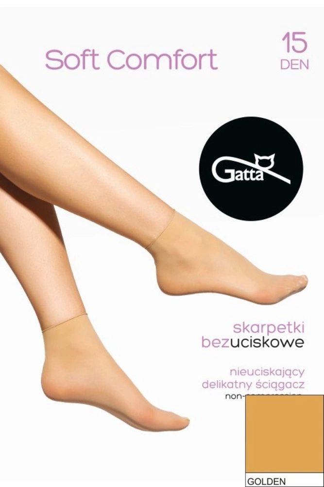 Skarpetki damskie gładkie bezuciskowe SOFT COMFORT Gatta - golden