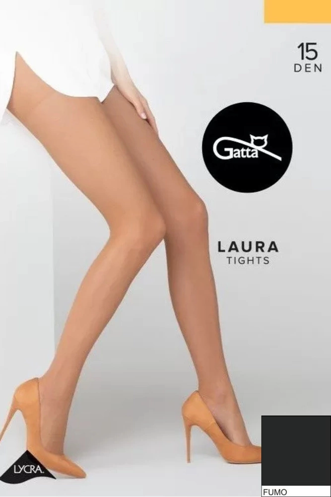LAURA - Rajstopy damskie Lycra 15 DEN Gatta - fumo