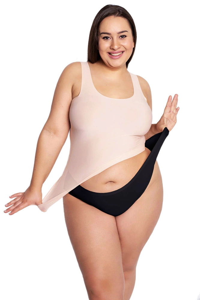Figi damskie bezszwowe FLEXI-ONE PLUS SIZE czarny Julimex