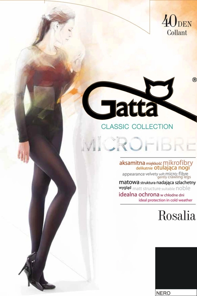 ROSALIA 40 - Rajstopy Mikrofibra 40 DEN Gatta - nero