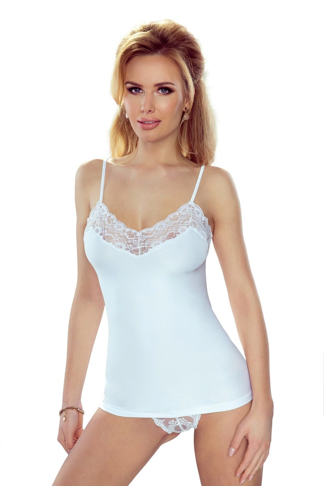 Koszulka damska wąskie ramiączko Lula biała Eldar