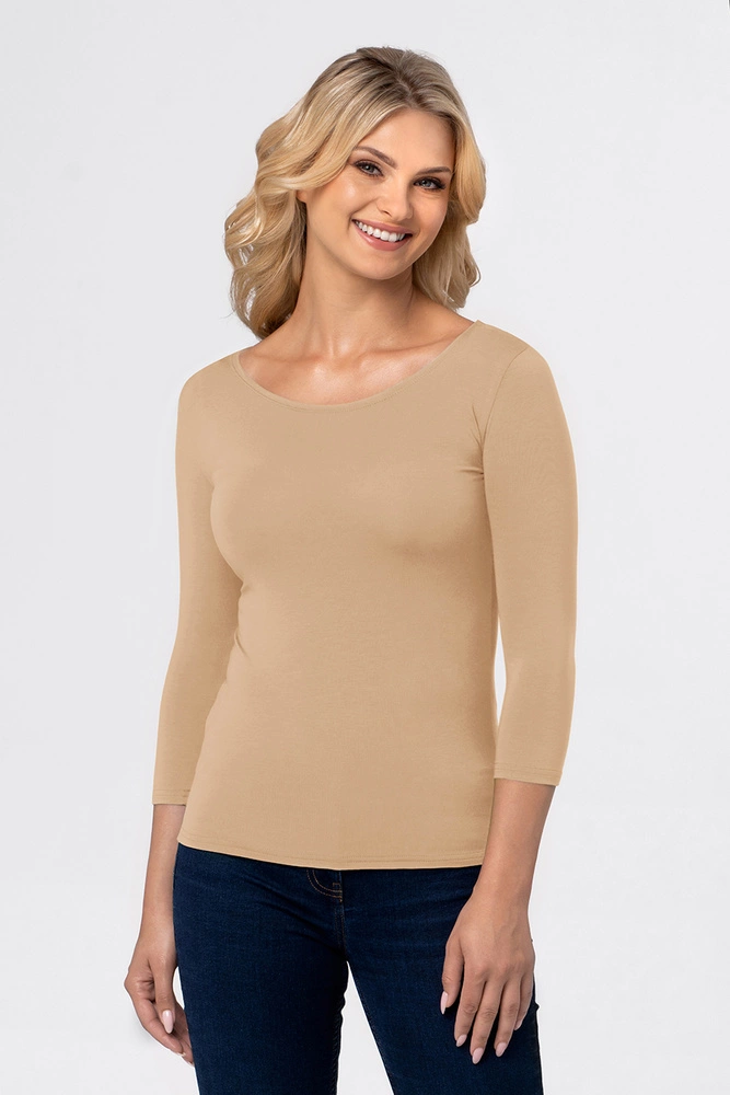 Bluzka damska rękaw 3/4 Manati light beige Babell