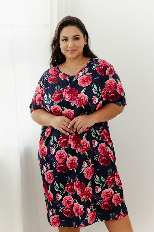 Koszula nocna damska krótki rękaw PLUS SIZE Claire 3358 S/S 25 Taro