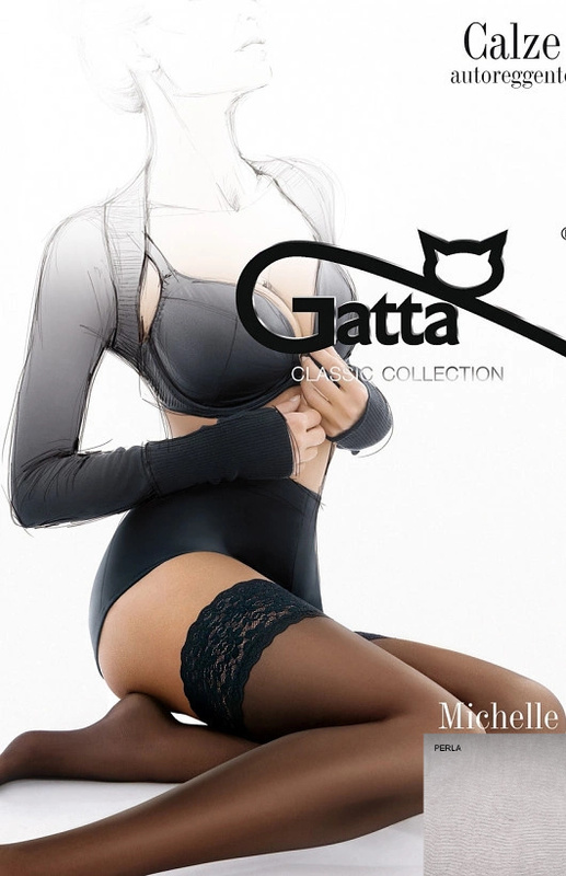 MICHELLE - Pończochy samonośne  w.01 Gatta - perla