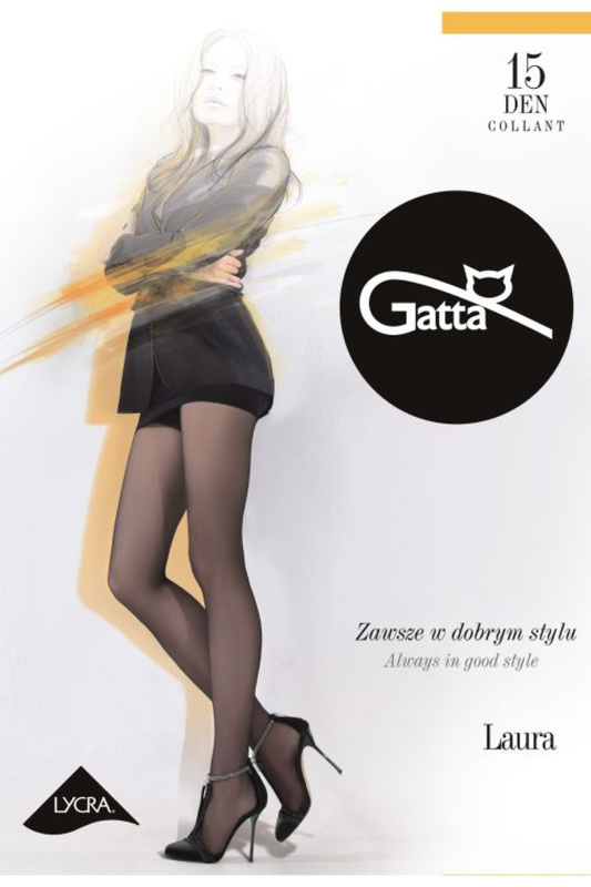 LAURA - Rajstopy damskie Lycra 15 DEN Gatta - dune