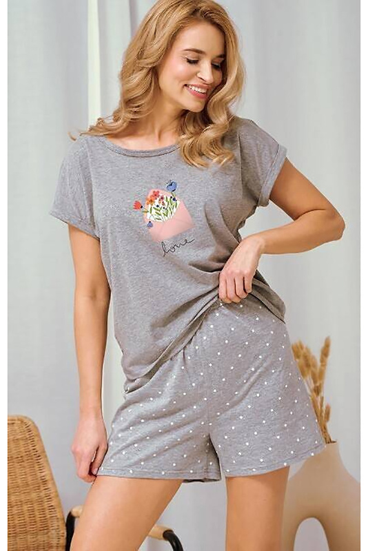 Piżama damska krótki rękaw, szorty Bianca 3324 S/S 25 Taro