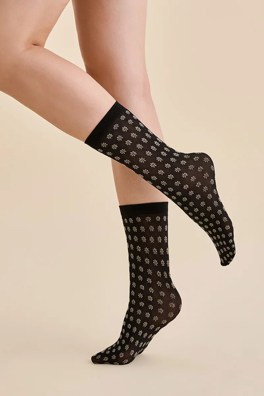 Skarpetki damskie grube wzorzyste FIOR nero Gabriella