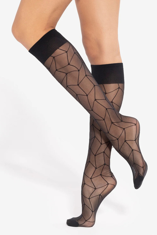 Podkolanówki damskie rajstopowe Trendyline wz.17 nero Gatta