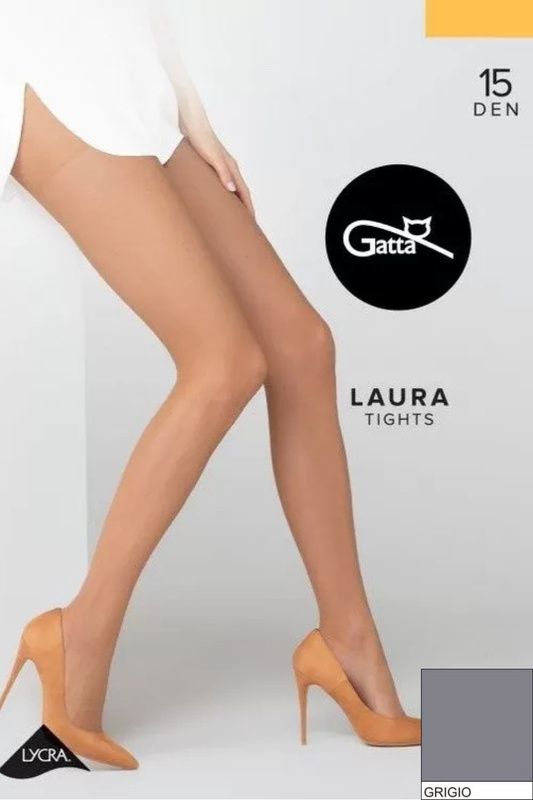 LAURA - Rajstopy damskie Lycra 15 DEN Gatta - grigio