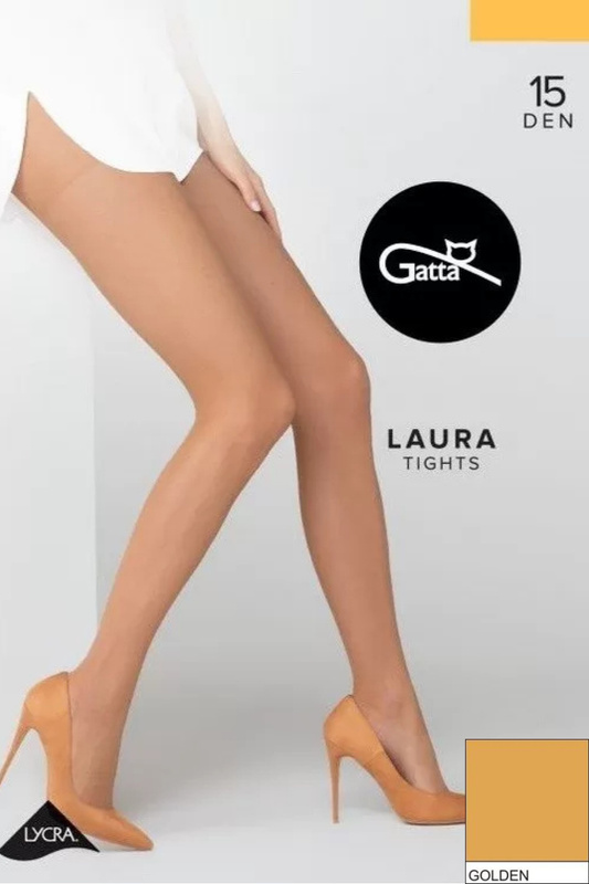 LAURA - Rajstopy damskie Lycra 15 DEN Gatta - golden